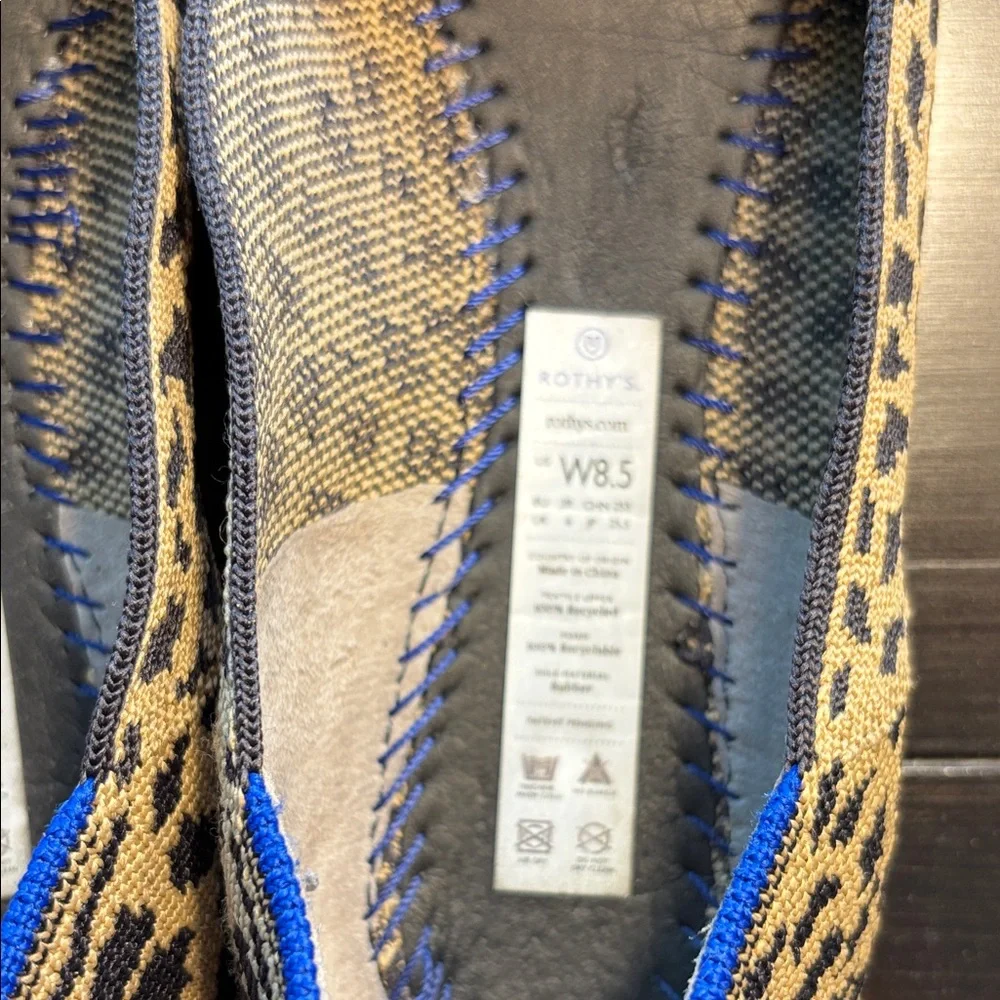 Rothy's Black and Tan Leopard Flats pointy toe - Picture 4 of 7